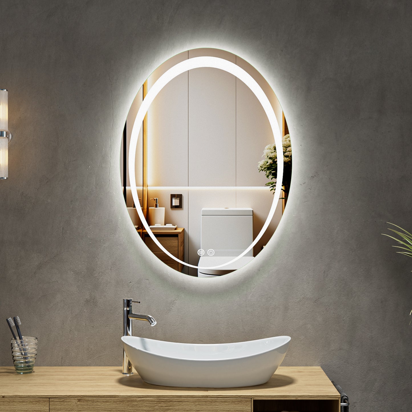 MaxxiBath K-503-S Sleek Anti-Fog LED Mirror with Smart Touch Controls and Energy-Efficient Lighting