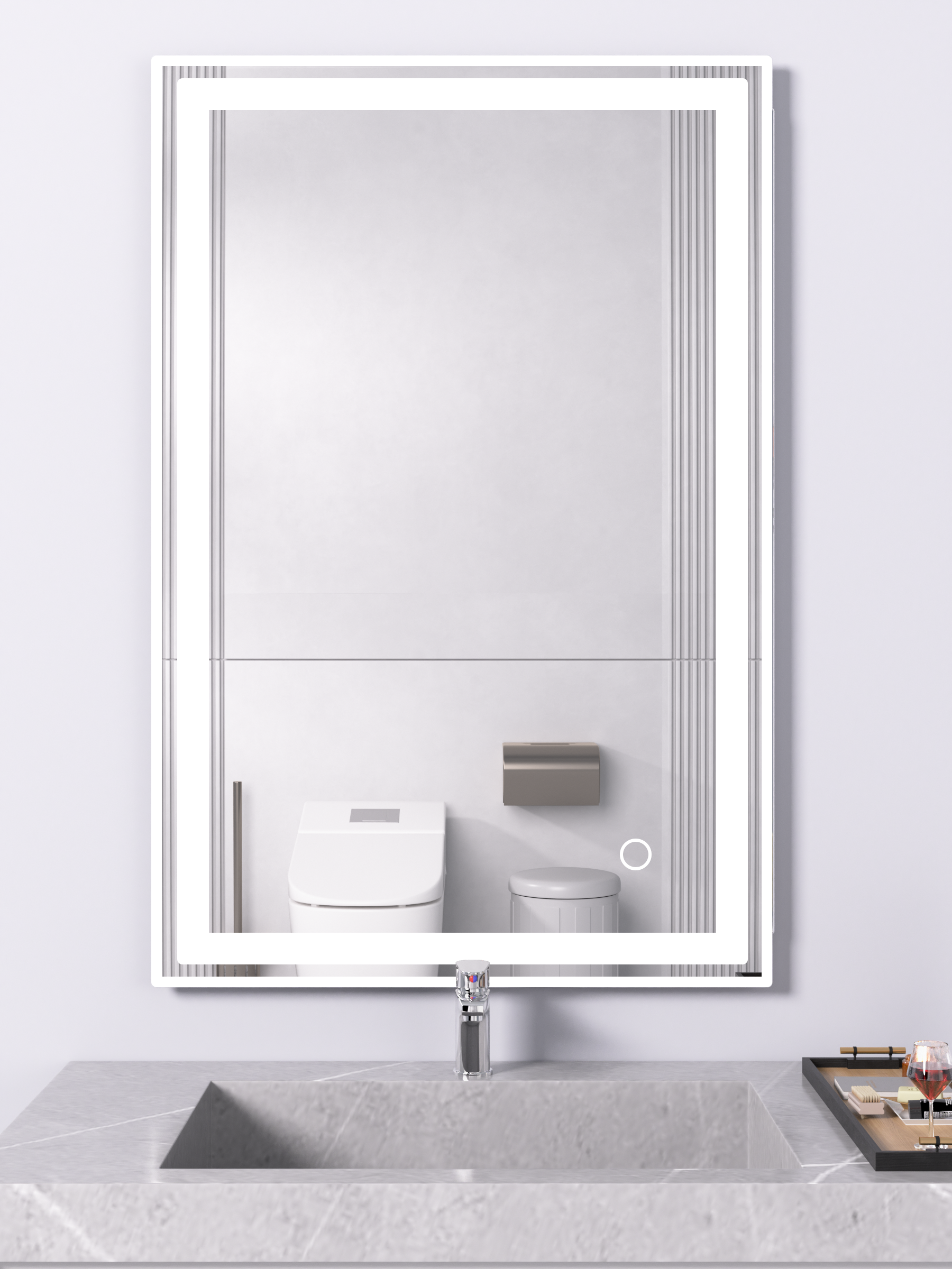 MaxxiBath K-702-S Ultra-Bright LED Mirror with Anti-Fog Technology and Dimmable Lighting