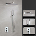 MaxxiBath MB-Brushed Nickel Shower Head featuring a 10-inch rainfall design with handheld in a premium metallic finish